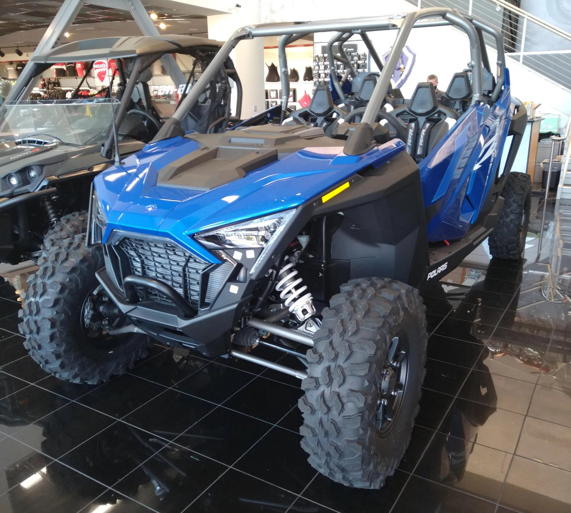 Blue Polaris RZR Pro XP four-seat side-by-side (similar model)